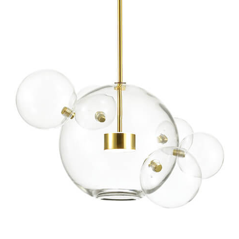 Подвесной светильник Transparent Bubble Pendant Gold 5 Глянцевое золото Прозрачный Подвесной светильник Transparent Bubble Pendant Gold 5 Глянцевое золото Прозрачный в Грозном | Loft Concept