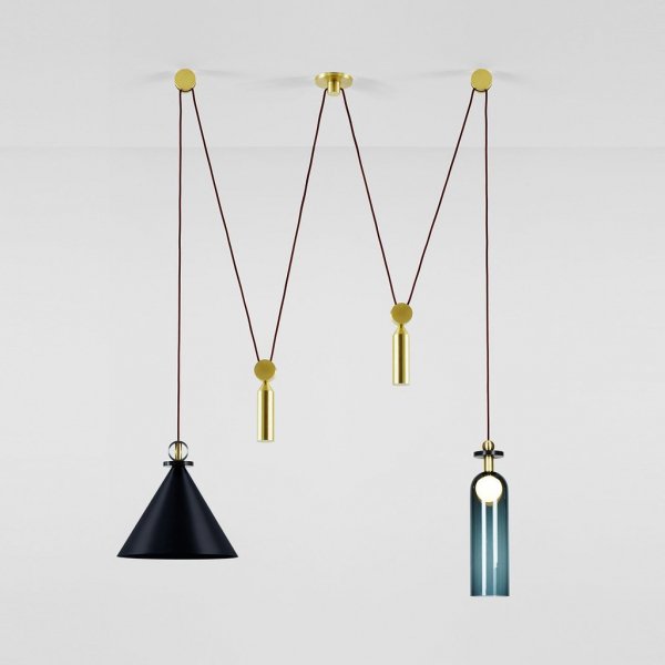 Подвесной светильник Shape up Double Pendant Black Черный Подвесной светильник Shape up Double Pendant Black Черный в Грозном | Loft Concept