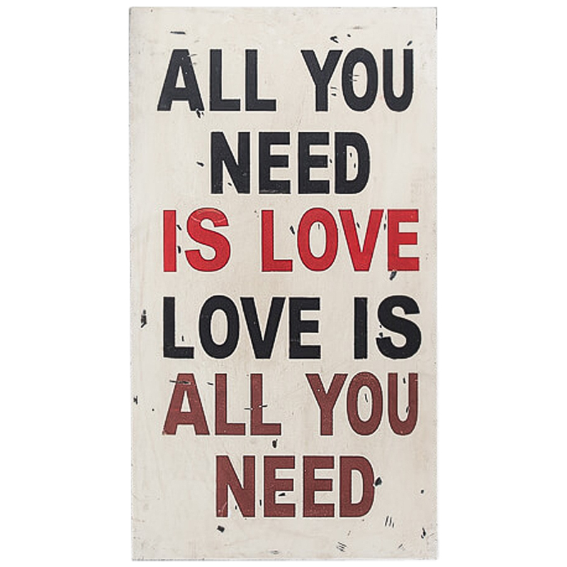 Постер All you need is love Черно-белый Красный Постер All you need is love Черно-белый Красный в Грозном | Loft Concept