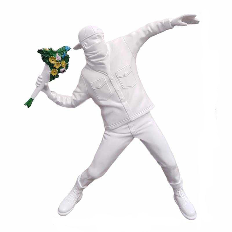 Статуэтка Banksy Flower Thrower White   Белый в Грозном | Loft Concept 