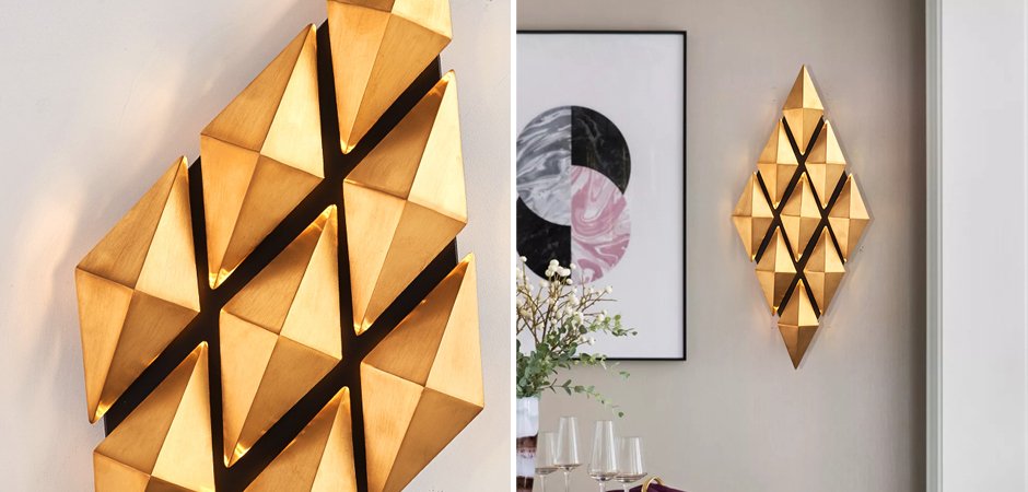 Бра Honeycomb Gold lozenges Wall Lamp Бра Honeycomb Gold lozenges Wall Lamp - Loft-Concept в Грозном