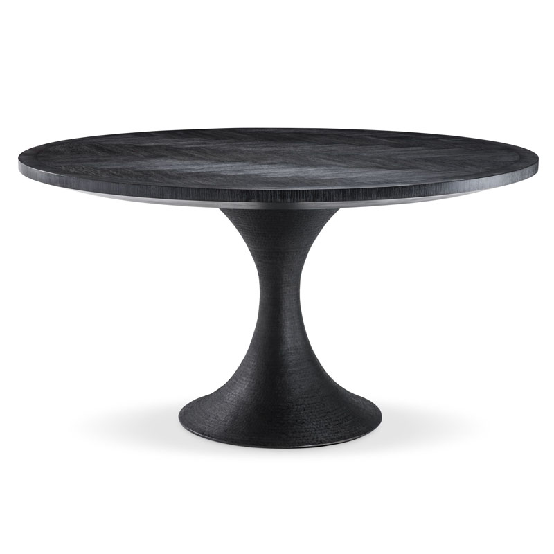 Обеденный стол Eichholtz DINING TABLE MELCHIOR ROUND black Черный Обеденный стол Eichholtz DINING TABLE MELCHIOR ROUND black Черный в Грозном | Loft Concept