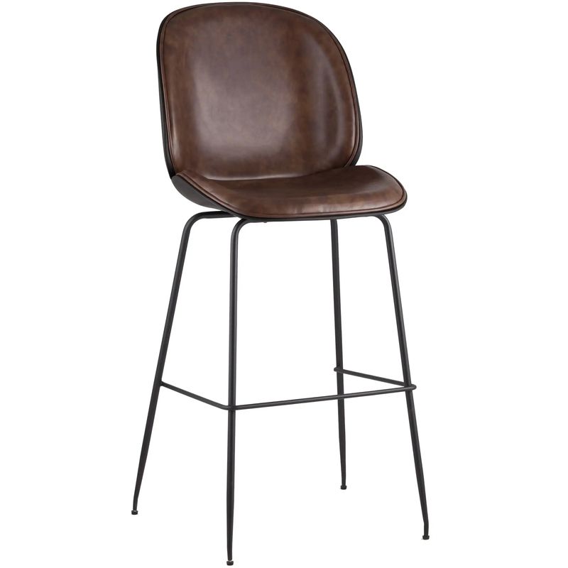 Стул Барный Винтажная Темно-Коричневыя Экокожа Vendramin Bar Chair Коричневый винтаж Черный Стул Барный Винтажная Темно-Коричневыя Экокожа Vendramin Bar Chair Коричневый винтаж Черный в Грозном | Loft Concept