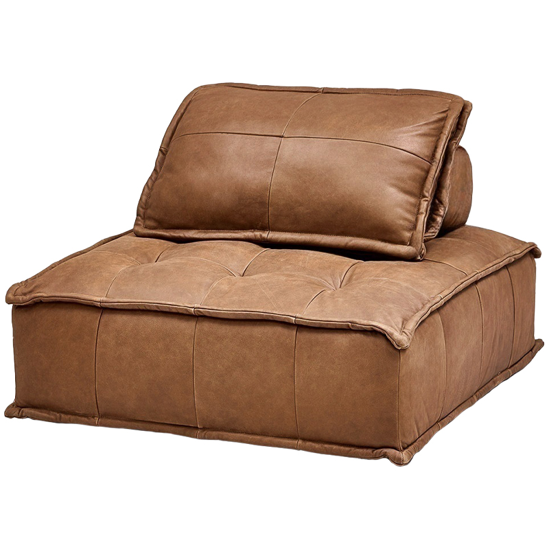 Модульное коричневое кожаное кресло Caron Leather Armchair Коричневый Модульное коричневое кожаное кресло Caron Leather Armchair Коричневый в Грозном | Loft Concept