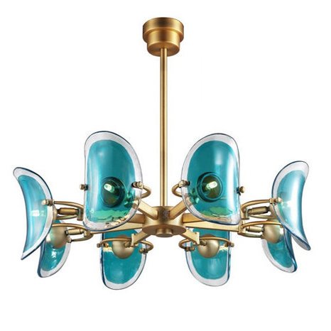 Люстра Lily Turquoise Glass circle Глянцевое золото Бирюзовый Люстра Lily Turquoise Glass circle Глянцевое золото Бирюзовый в Грозном | Loft Concept