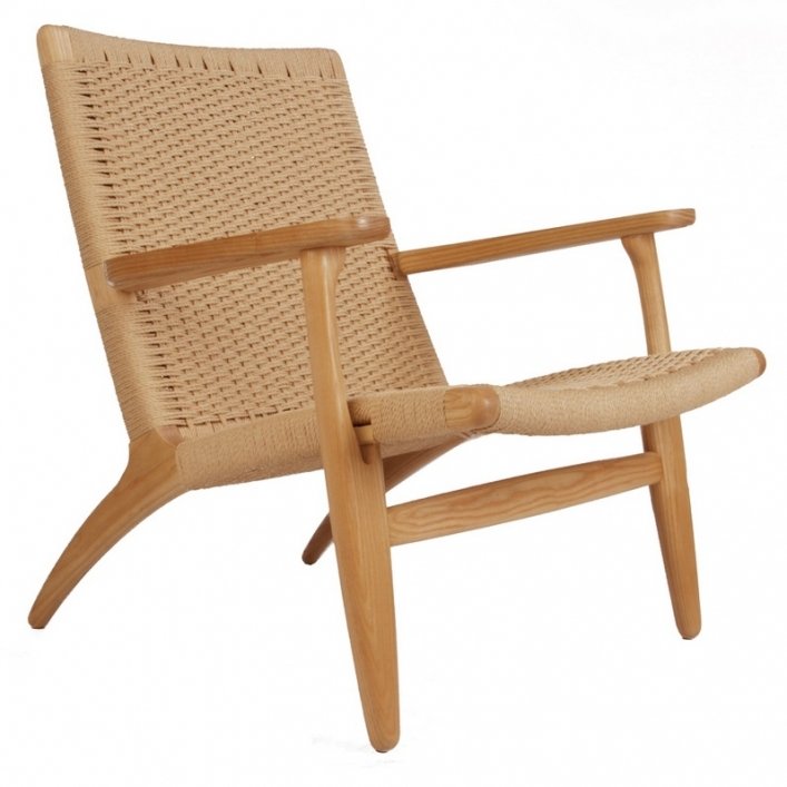 Кресло Hans Wegner CH25 Черный Бежевый Кресло Hans Wegner CH25 Черный Бежевый в Грозном | Loft Concept