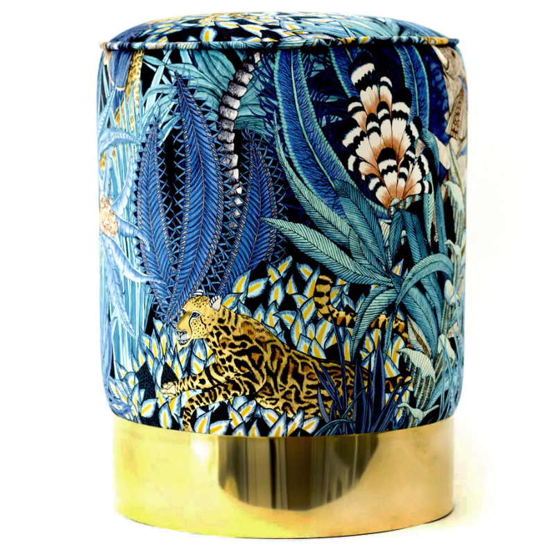 Пуф Синий Орнамент Sabie Forest Tanzanite Pouffe Синий Латунь Пуф Синий Орнамент Sabie Forest Tanzanite Pouffe Синий Латунь в Грозном | Loft Concept