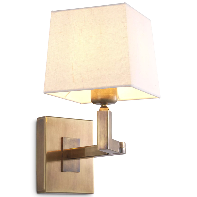 Бра Eichholtz Wall Lamp Cambell Brass Белый Винтажная латунь в Грозном | Loft Concept 