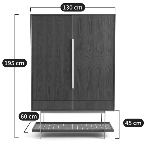 Платяной шкаф из серого дуба Sawada Gray Oak Wardrobe в Грозном