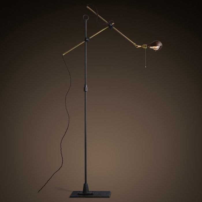 Напольный светильник Steampunk Extension Pole Floor 2 Латунь Черный Напольный светильник Steampunk Extension Pole Floor 2 Латунь Черный в Грозном | Loft Concept
