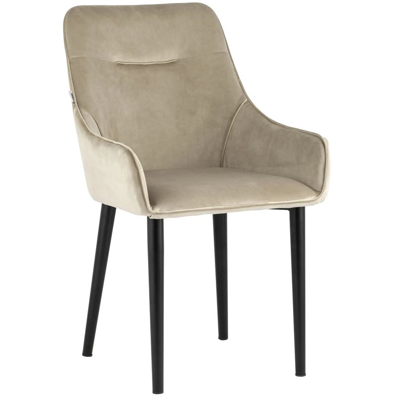 Стул Joan Chair Бежевый Велюр Бежевый Черный Стул Joan Chair Бежевый Велюр Бежевый Черный в Грозном | Loft Concept