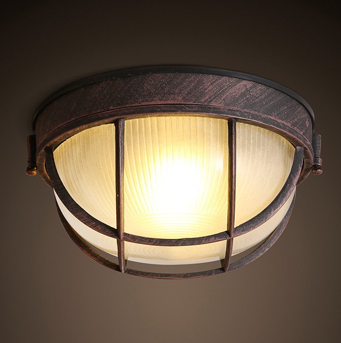 Спот Loft Round Plate Коричневый винтаж Спот Loft Round Plate Коричневый винтаж в Грозном | Loft Concept