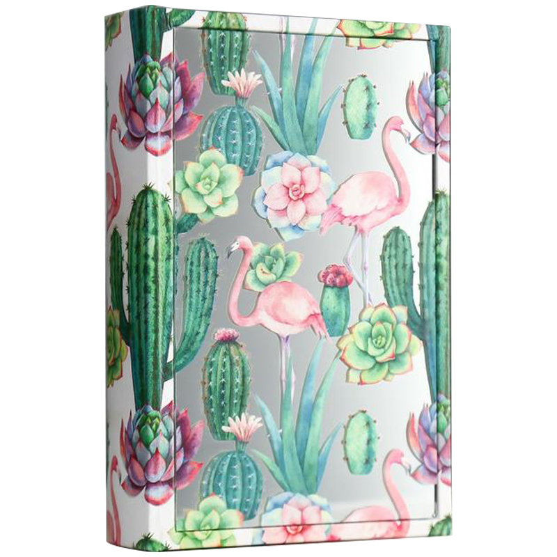 Шкатулка-книга Flamingos and Cacti Mirror Book Box Белый Зеленый Розовый Шкатулка-книга Flamingos and Cacti Mirror Book Box Белый Зеленый Розовый в Грозном | Loft Concept