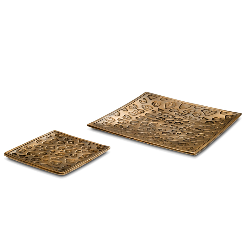 Комплект подносов Eichholtz Tray Jaguar set of 2 Винтажная латунь Комплект подносов Eichholtz Tray Jaguar set of 2 Винтажная латунь в Грозном | Loft Concept