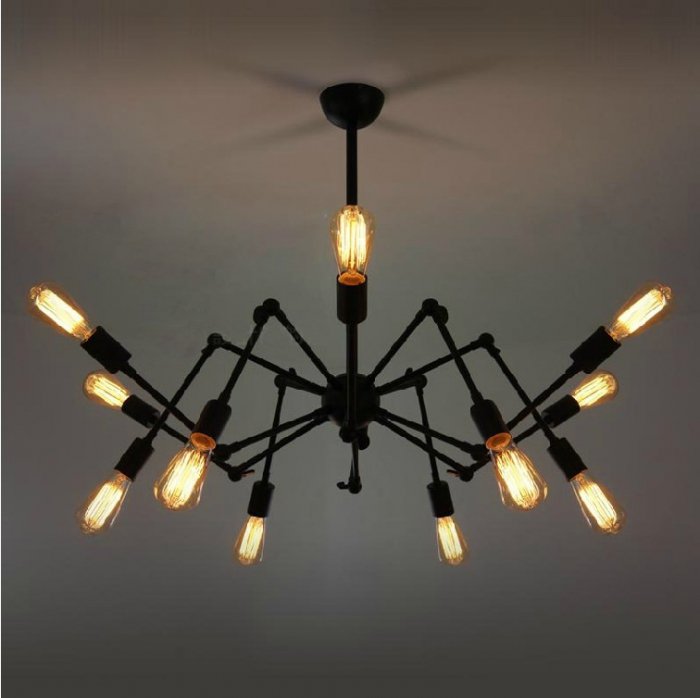 Люстра Loft Industrial Sputnik Chandelier Spider Черный в Грозном | Loft Concept 