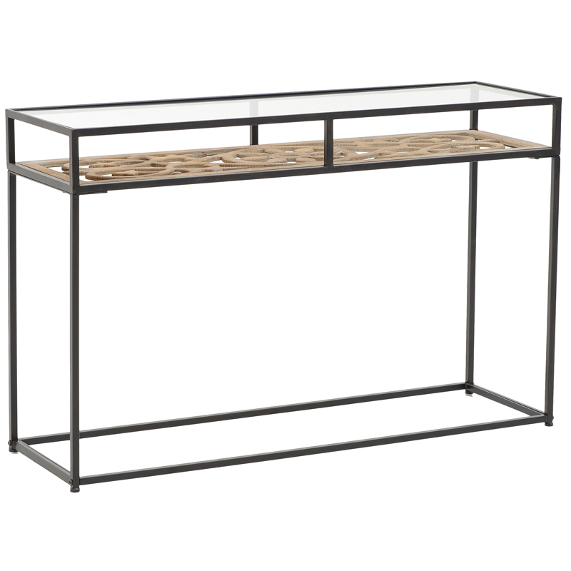 Консоль Provence Lace Console Древесина Черный Прозрачное Стекло Консоль Provence Lace Console Древесина Черный Прозрачное Стекло в Грозном | Loft Concept