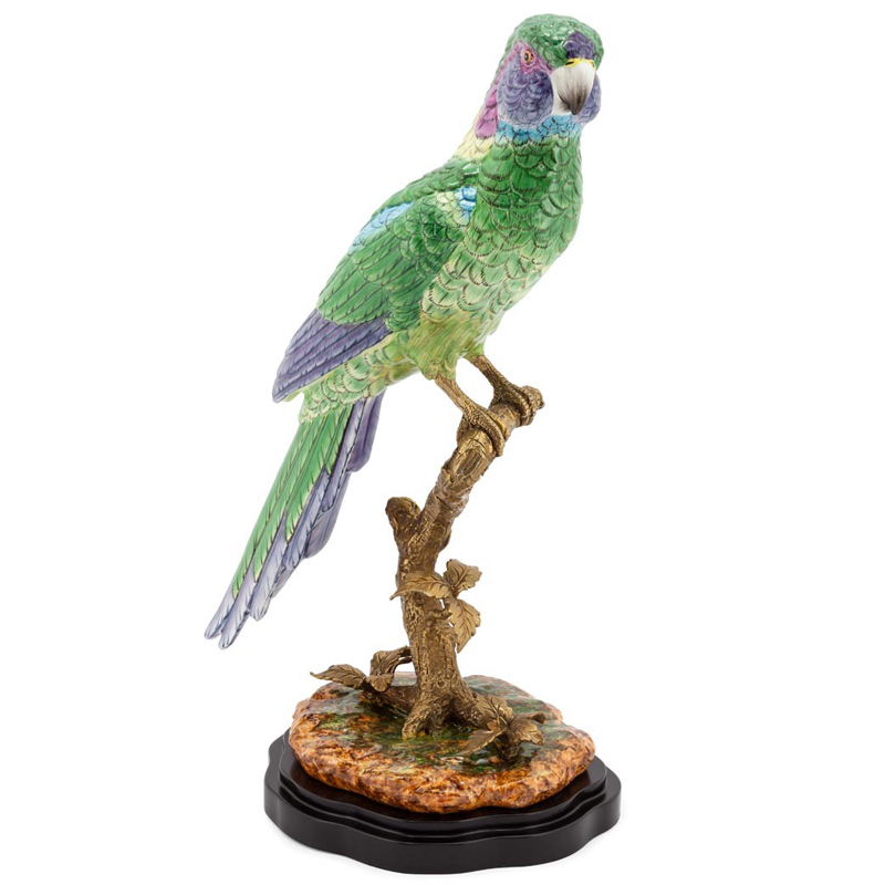 Статуэтка PARROT ATLANTIDE SINGLE BRANCH Мульти Бронза Черный Статуэтка PARROT ATLANTIDE SINGLE BRANCH Мульти Бронза Черный в Грозном | Loft Concept