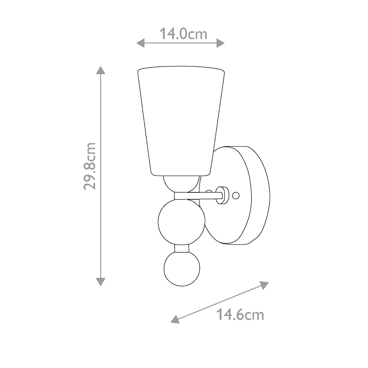 Бра с белым матовым стеклянным плафоном и тремя декоративными шарами Hinkley в Грозном