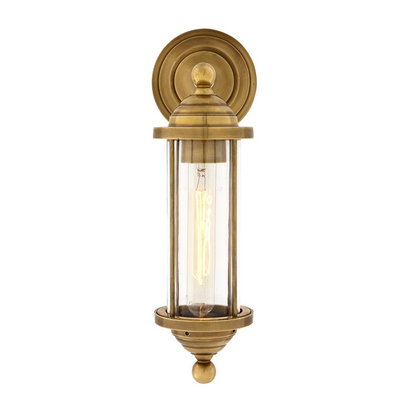 Бра Eichholtz Wall Lamp Clayton Brass Латунь Прозрачное Стекло Бра Eichholtz Wall Lamp Clayton Brass Латунь Прозрачное Стекло в Грозном | Loft Concept