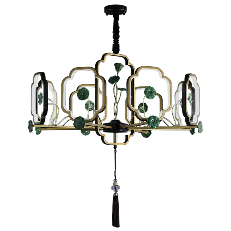 Люстра Lotus Fruit Chandelier Черный Зеленый Золотой Люстра Lotus Fruit Chandelier Черный Зеленый Золотой в Грозном | Loft Concept