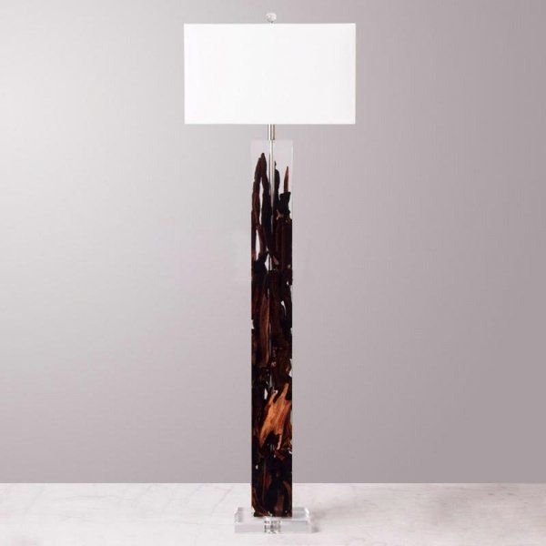 Торшер Lampadaire Kisimi Acrylic glass dark Белый Коричневый Торшер Lampadaire Kisimi Acrylic glass dark Белый Коричневый в Грозном | Loft Concept