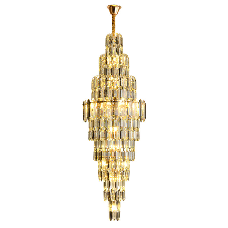 Большая многоярусная люстра Odeon Cascade Chandelier Золотой Прозрачное Стекло в Грозном | Loft Concept 