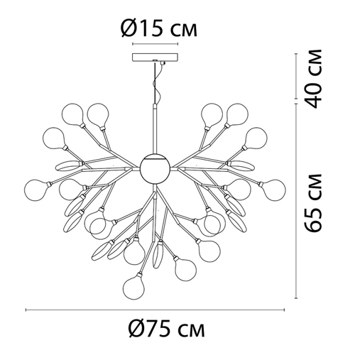 Люстра подвесная с золотым каркасом и белыми плафонами в виде лепестков Moooi в Грозном