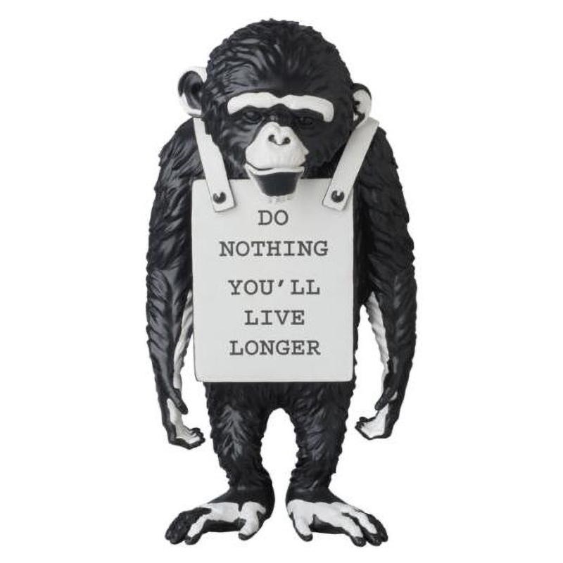 Статуэтка Banksy Lying Monkey Black and White Черно-белый Статуэтка Banksy Lying Monkey Black and White Черно-белый в Грозном | Loft Concept