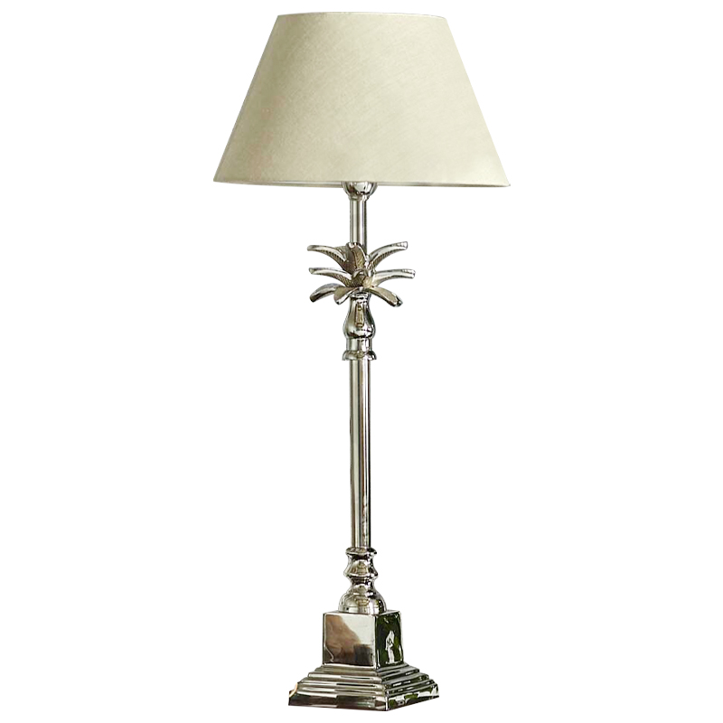 Настольная лампа с абажуром Palm Lampshade Table Lamp Хром Бежевый Настольная лампа с абажуром Palm Lampshade Table Lamp Хром Бежевый в Грозном | Loft Concept