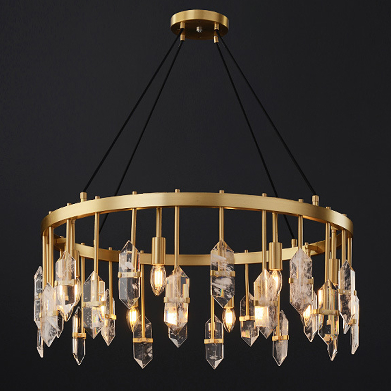 Люстра Dorotea Chandelier Латунь Прозрачный Люстра Dorotea Chandelier Латунь Прозрачный в Грозном | Loft Concept