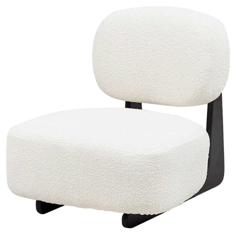 Кресло Millie White Boucle Armchair Белый Черный Кресло Millie White Boucle Armchair Белый Черный в Грозном | Loft Concept