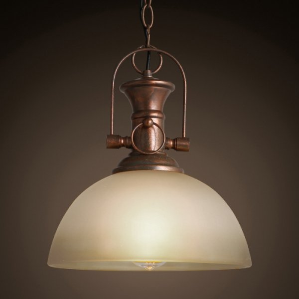 Люстра Old Copper Pendant Glass Белый Медь Люстра Old Copper Pendant Glass Белый Медь в Грозном | Loft Concept