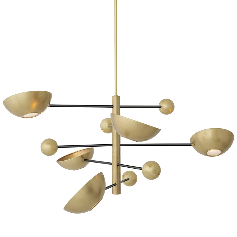 Люстра Eichholtz Chandelier Salinas Белое матовое стекло Латунь Люстра Eichholtz Chandelier Salinas Белое матовое стекло Латунь в Грозном | Loft Concept