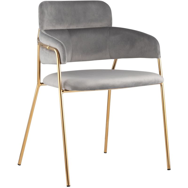 Стул Polina chair Светло-Серый Велюр Светло-серый Золотой Стул Polina chair Светло-Серый Велюр Светло-серый Золотой в Грозном | Loft Concept