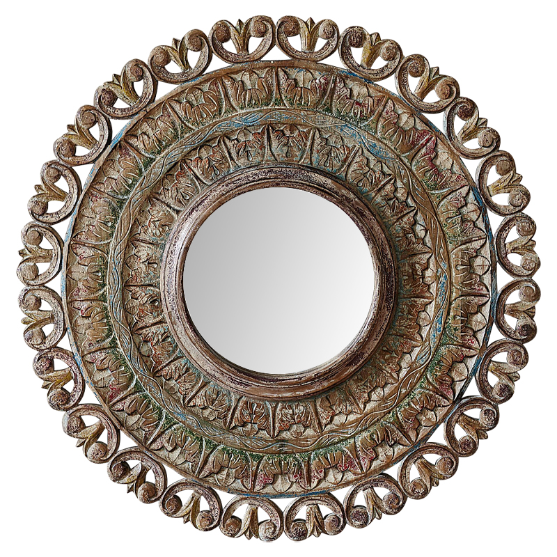 Зеркало в резной раме Manjula Grey Mango Carved Mirror Бежевый Мульти Зеркало в резной раме Manjula Grey Mango Carved Mirror Бежевый Мульти в Грозном | Loft Concept