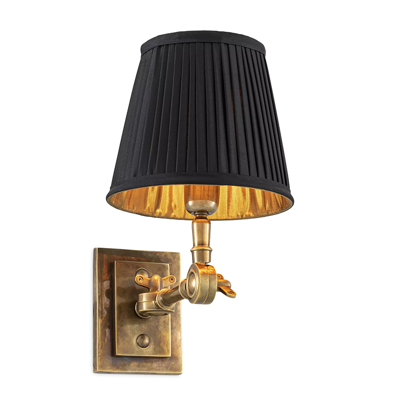 Бра Eichholtz Wall Lamp Wentworth Brass Черный Винтажная латунь Бра Eichholtz Wall Lamp Wentworth Brass Черный Винтажная латунь в Грозном | Loft Concept