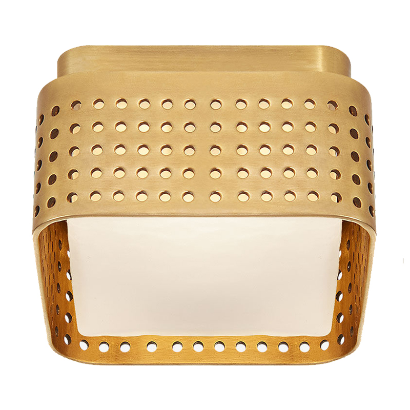 PRECISION Petite Flush Mount Brass Латунь Прозрачный белый PRECISION Petite Flush Mount Brass Латунь Прозрачный белый в Грозном | Loft Concept