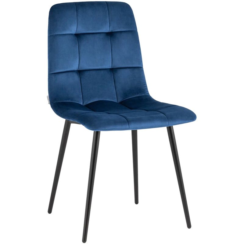 Стул NANCY Chair Синий Велюр Синий Черный Стул NANCY Chair Синий Велюр Синий Черный в Грозном | Loft Concept