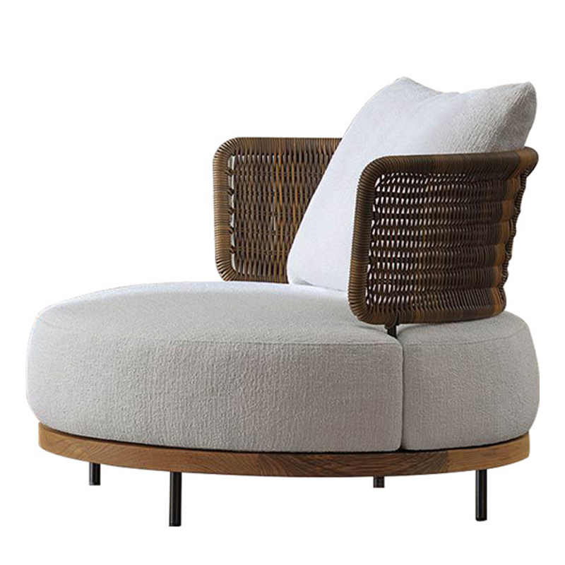 Кресло Round Lounge Chair Светло-серый Коричневый Кресло Round Lounge Chair Светло-серый Коричневый в Грозном | Loft Concept