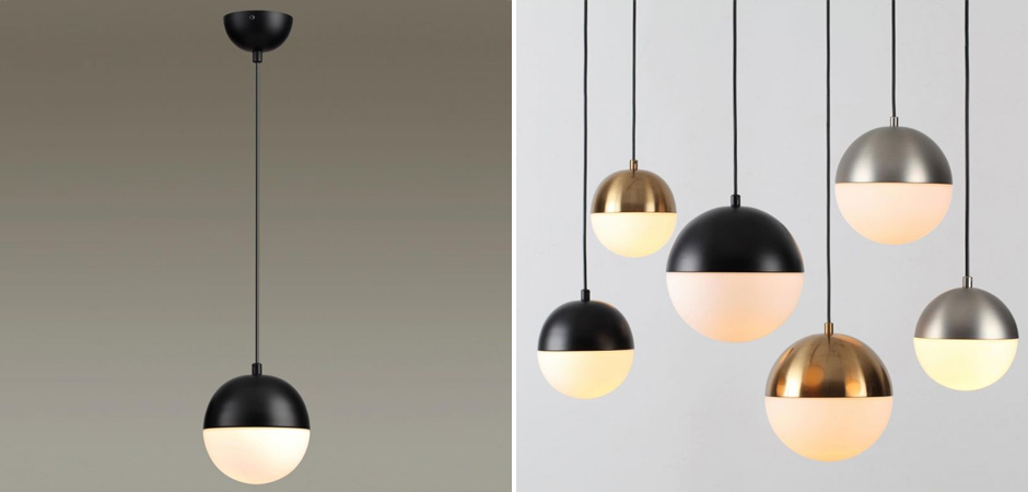 Подвесной светильник Hemisphere Reduced Черный  диаметр 15 см - Loft-Concept в Грозном