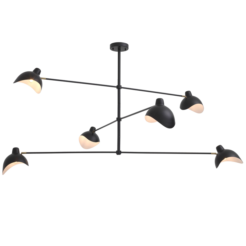 Люстра Eichholtz Chandelier Vince Black Латунь Античная полированная Черный Люстра Eichholtz Chandelier Vince Black Латунь Античная полированная Черный в Грозном | Loft Concept