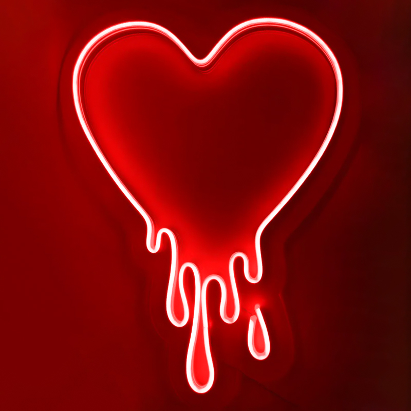 Неоновая настенная лампа Melted Heart Neon Wall Lamp Прозрачный Красный Неоновая настенная лампа Melted Heart Neon Wall Lamp Прозрачный Красный в Грозном | Loft Concept