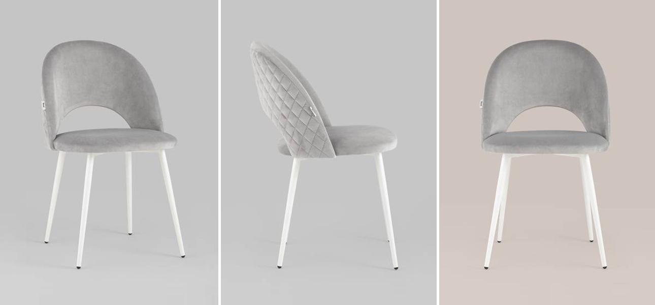 Стул CLIFF Chair Светло-Серый Велюр - фото