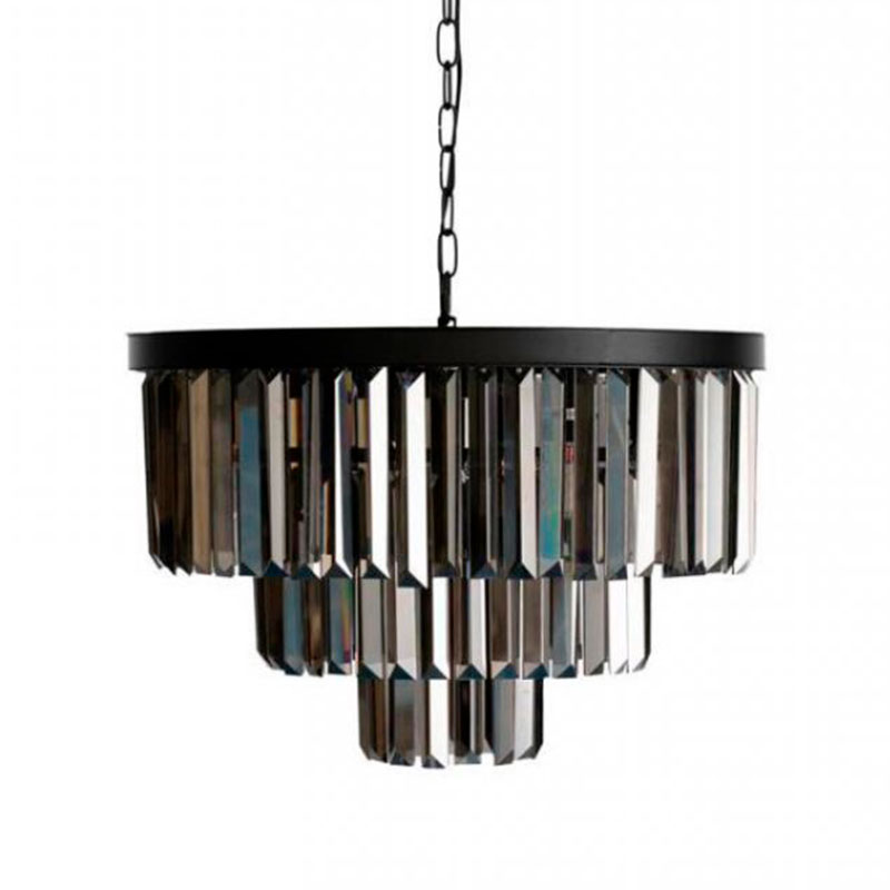 Круглая Люстра RH 1920s Odeon Black iron Three Layers Серое Стекло диаметр 50 см Черный Серый Круглая Люстра RH 1920s Odeon Black iron Three Layers Серое Стекло диаметр 50 см Черный Серый в Грозном | Loft Concept