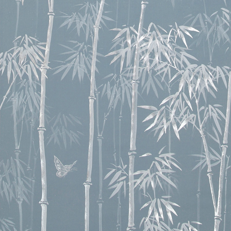 Обои ручная роспись Distant Bamboo Special Colourway on Azure Cobalt painted Xuan paper Обои ручная роспись Distant Bamboo Special Colourway on Azure Cobalt painted Xuan paper в Грозном | Loft Concept