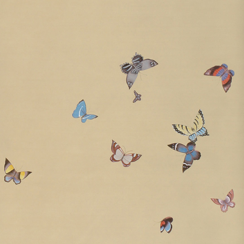 Обои ручная роспись Butterflies Icarus on New Faint Gold metallic silk Обои ручная роспись Butterflies Icarus on New Faint Gold metallic silk в Грозном | Loft Concept