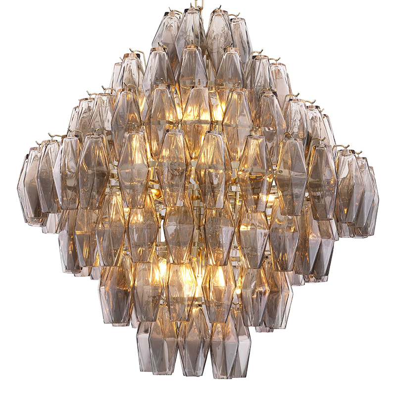 Люстра Eichholtz Chandelier Benini L Стекло Смок Никель Люстра Eichholtz Chandelier Benini L Стекло Смок Никель в Грозном | Loft Concept