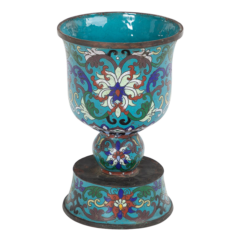 Подсвечник с орнаментом Cloisonne Синий Подсвечник с орнаментом Cloisonne Синий в Грозном | Loft Concept