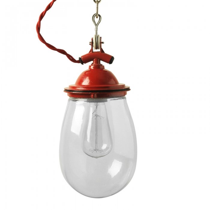 Подвесной светильник Glass Drop Retro Color Light Красный Серый Белый Черный Подвесной светильник Glass Drop Retro Color Light Красный Серый Белый Черный в Грозном | Loft Concept