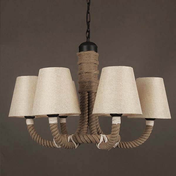 Люстра Rattan Chandelier Loft Rope Light Черный Люстра Rattan Chandelier Loft Rope Light Черный в Грозном | Loft Concept